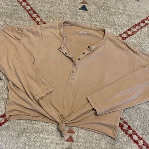 Aerie Knot Front Henley Top